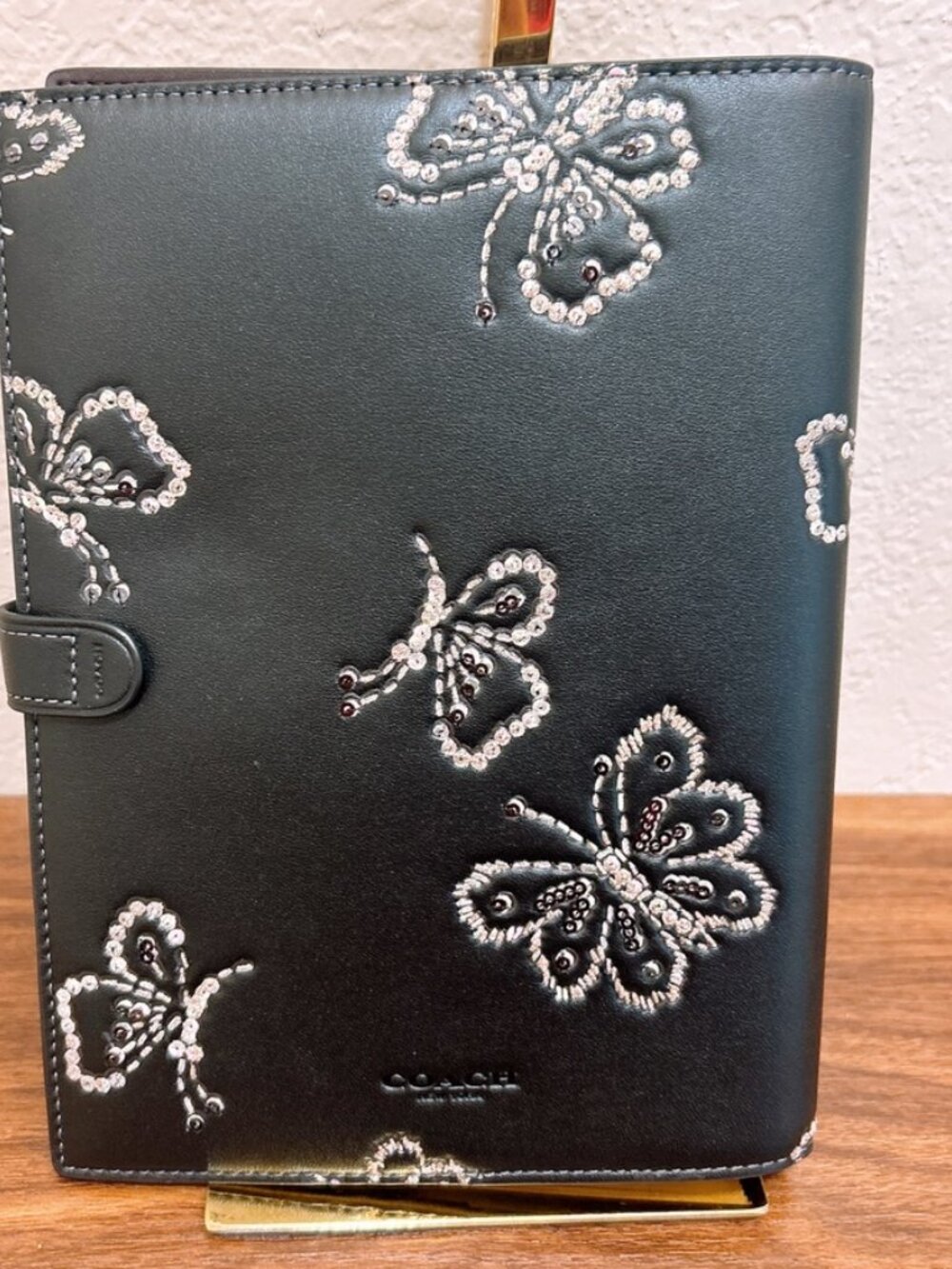 NWT Coach Notebook With Butterfly Print CCF42 black color - Picture 8 of 9